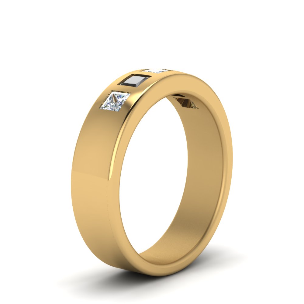 Flat Flush Set Mens Wedding Band