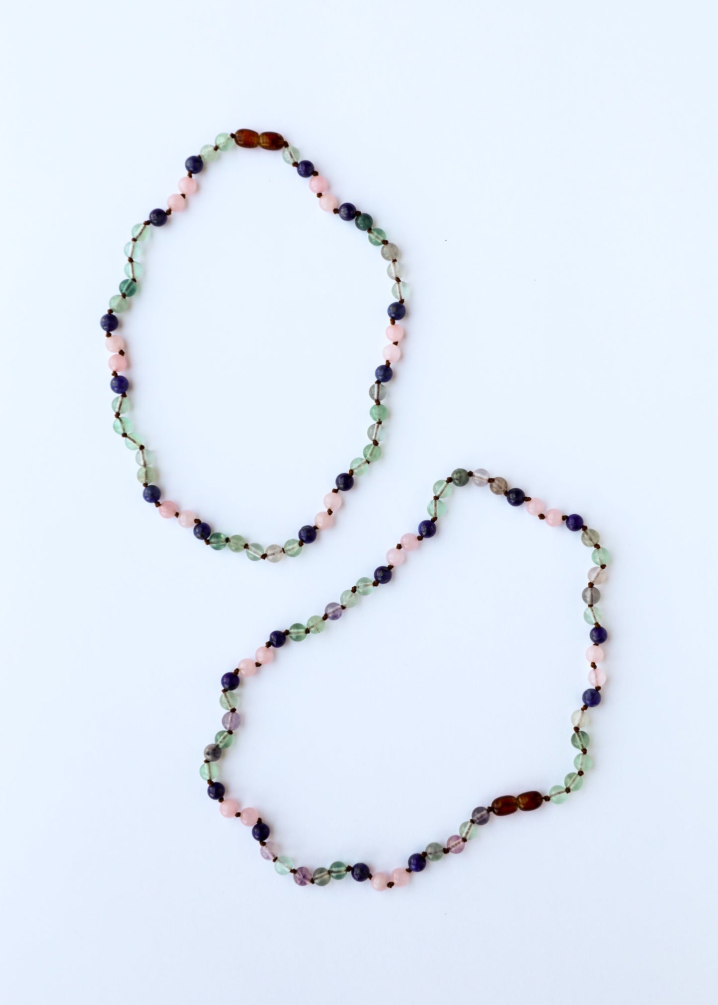 Fluorite + Lapis Lazuli + Rose Quartz || Gemstone Necklace