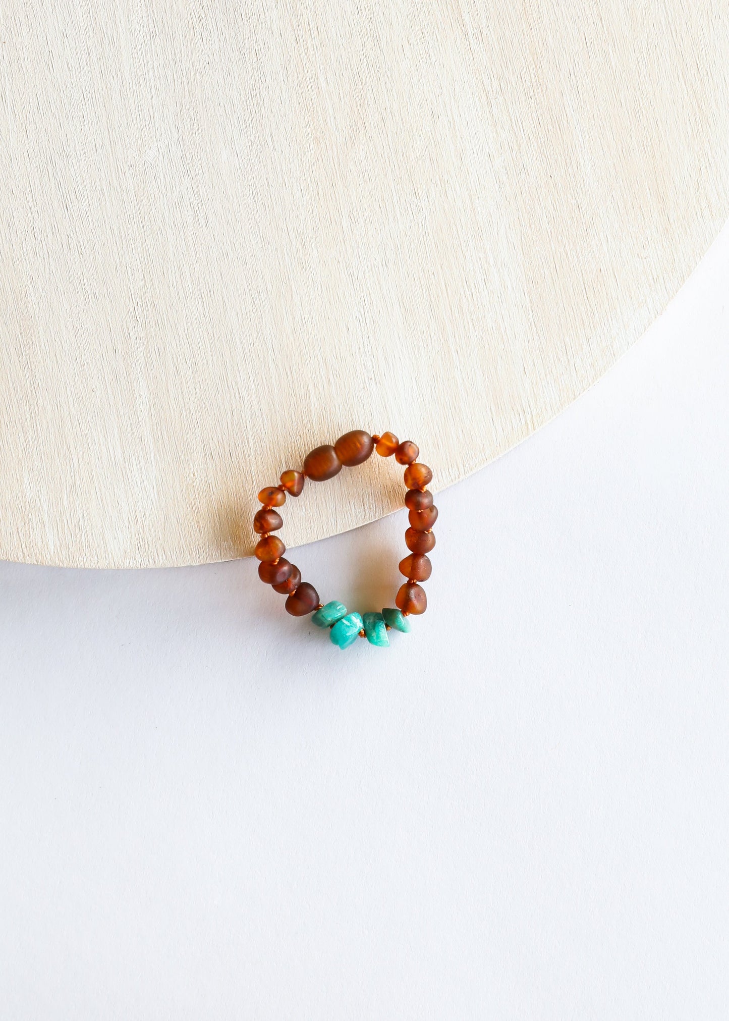 Raw Cognac Baltic Amber + Raw Amazonite || Anklet or Bracelet