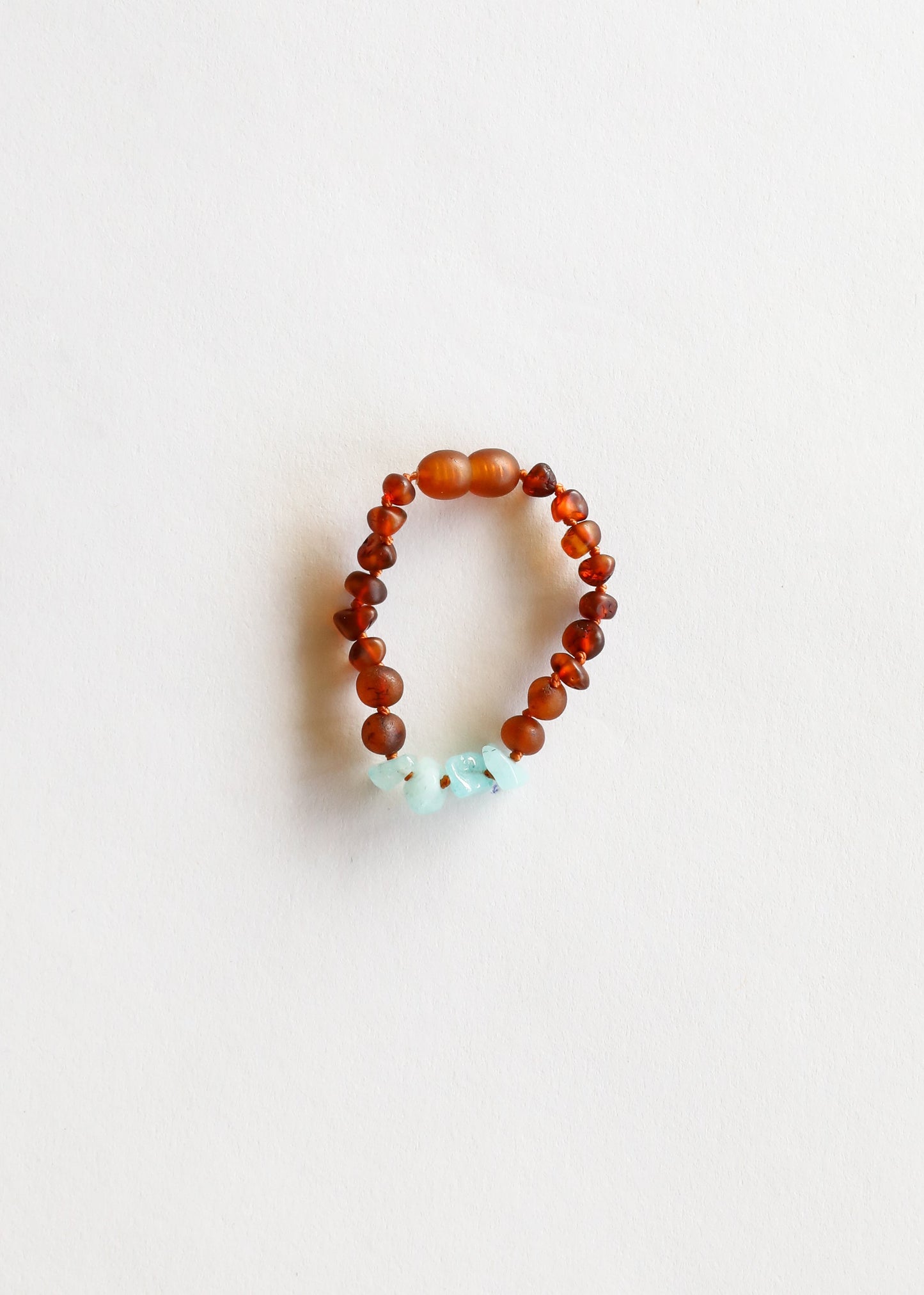 Raw Cognac Baltic Amber + Aquamarine || Anklet or Bracelet