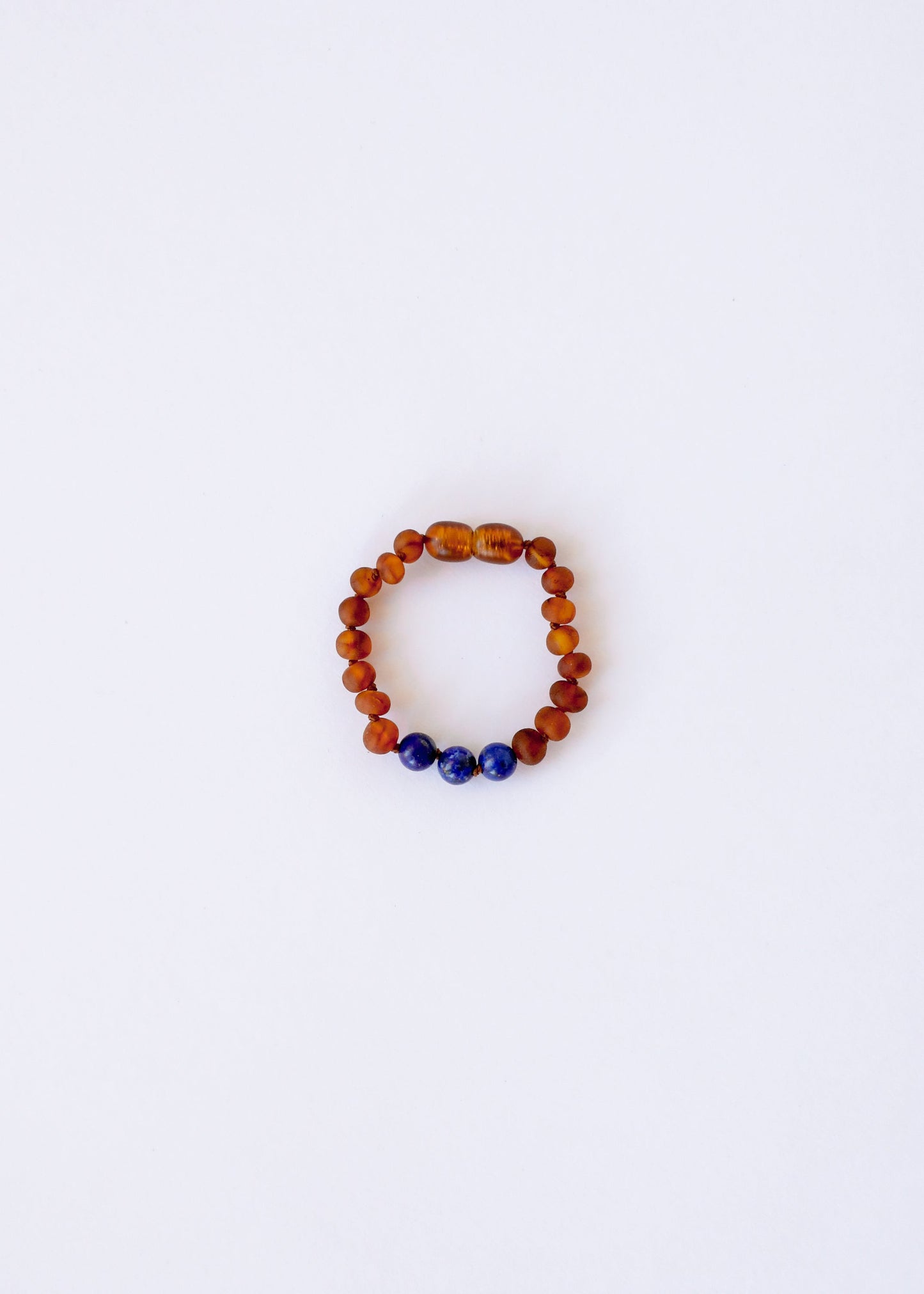 Raw Cognac Baltic Amber + Lapis Lazuli || Halo Necklace || Kids Set