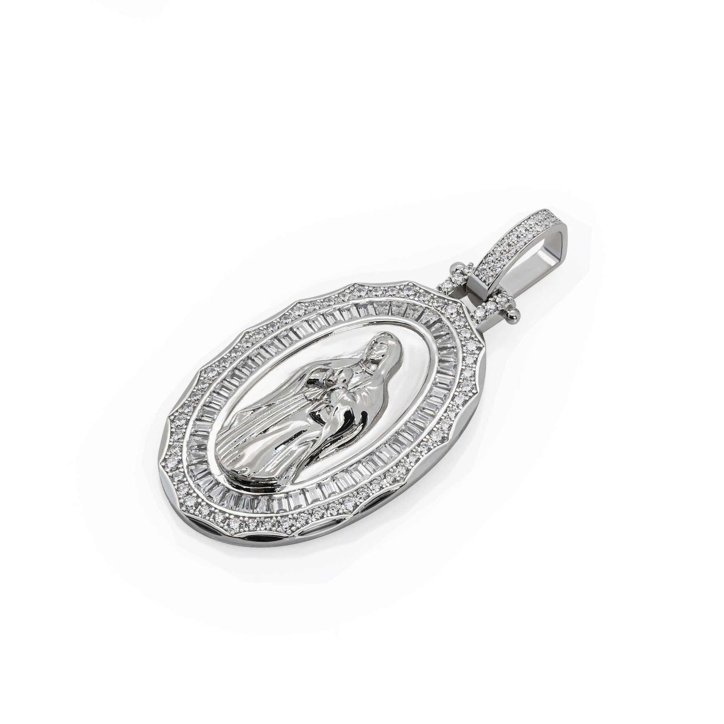 Virgin Mary Amulet Pendant 925 Sterling Silver