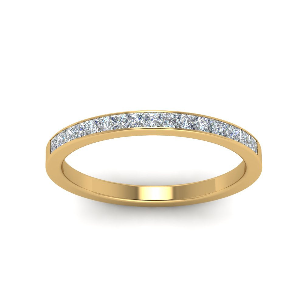 0.25 Ct Princess Cut Diamond Channel Set Wedding Band