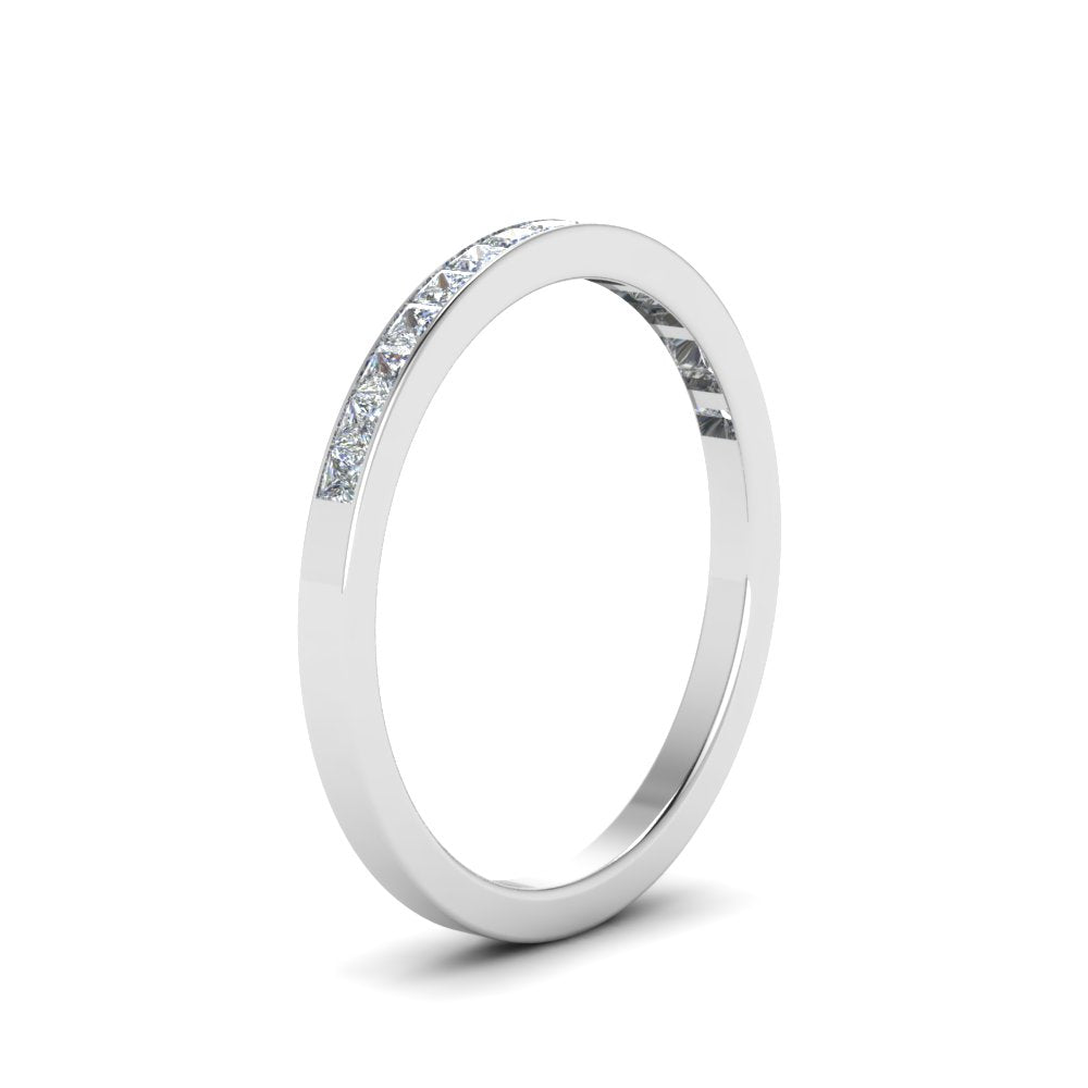 0.25 Ct Princess Cut Diamond Channel Set Wedding Band