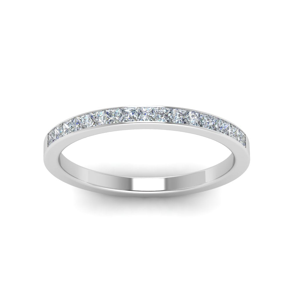 0.25 Ct Princess Cut Diamond Channel Set Wedding Band