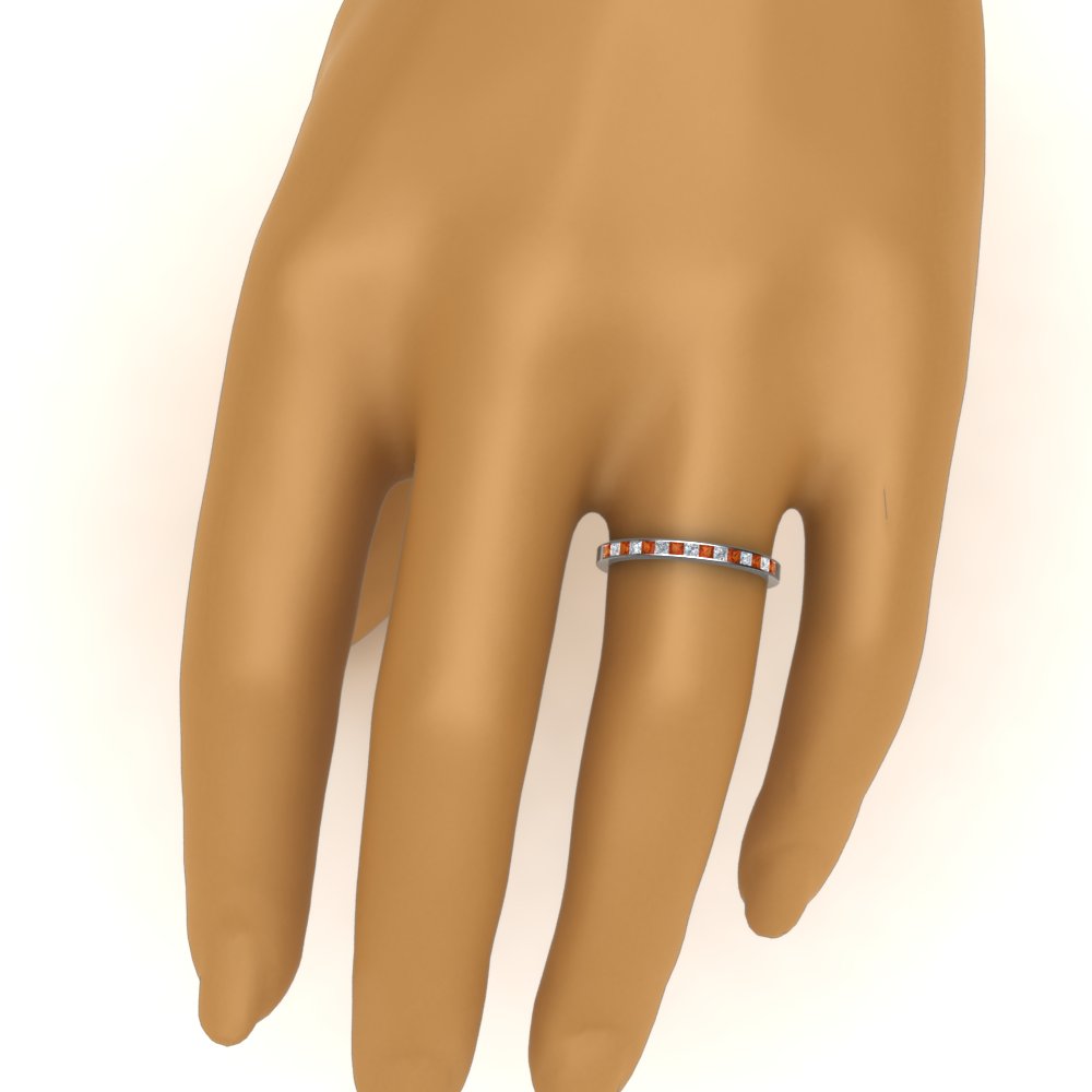 0.25 Ct Princess Cut Diamond Channel Set Wedding Band