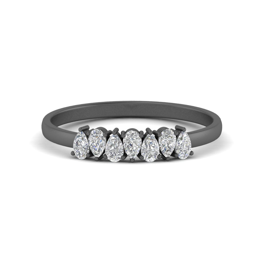 0.35 Ct 7-Stone Diamond Teardrop Wedding Band in 14K-18K Gold & Platin