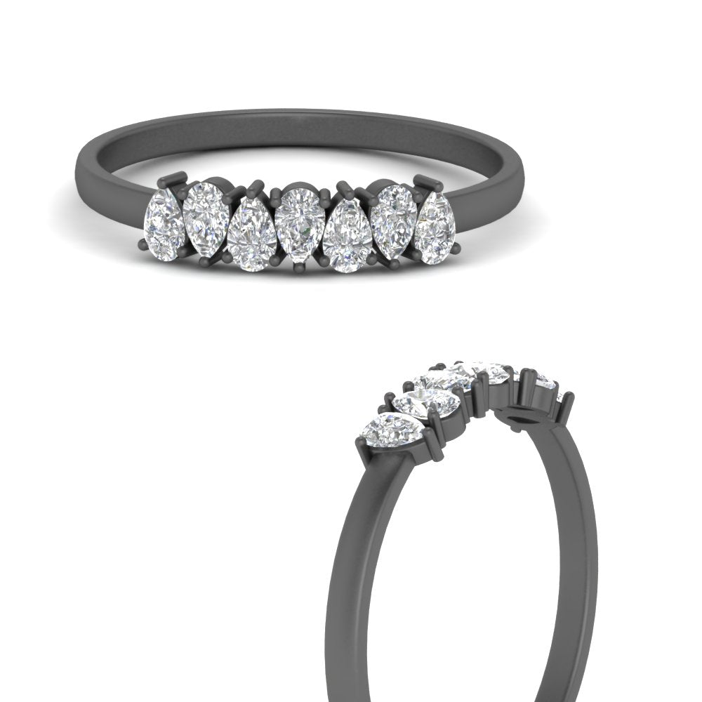 0.35 Ct 7-Stone Diamond Teardrop Wedding Band in 14K-18K Gold & Platin