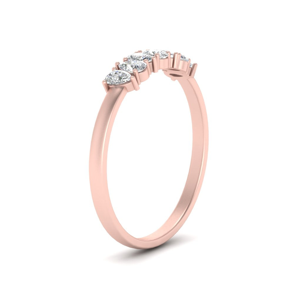 0.35 Ct 7-Stone Diamond Teardrop Wedding Band in 14K-18K Gold & Platin