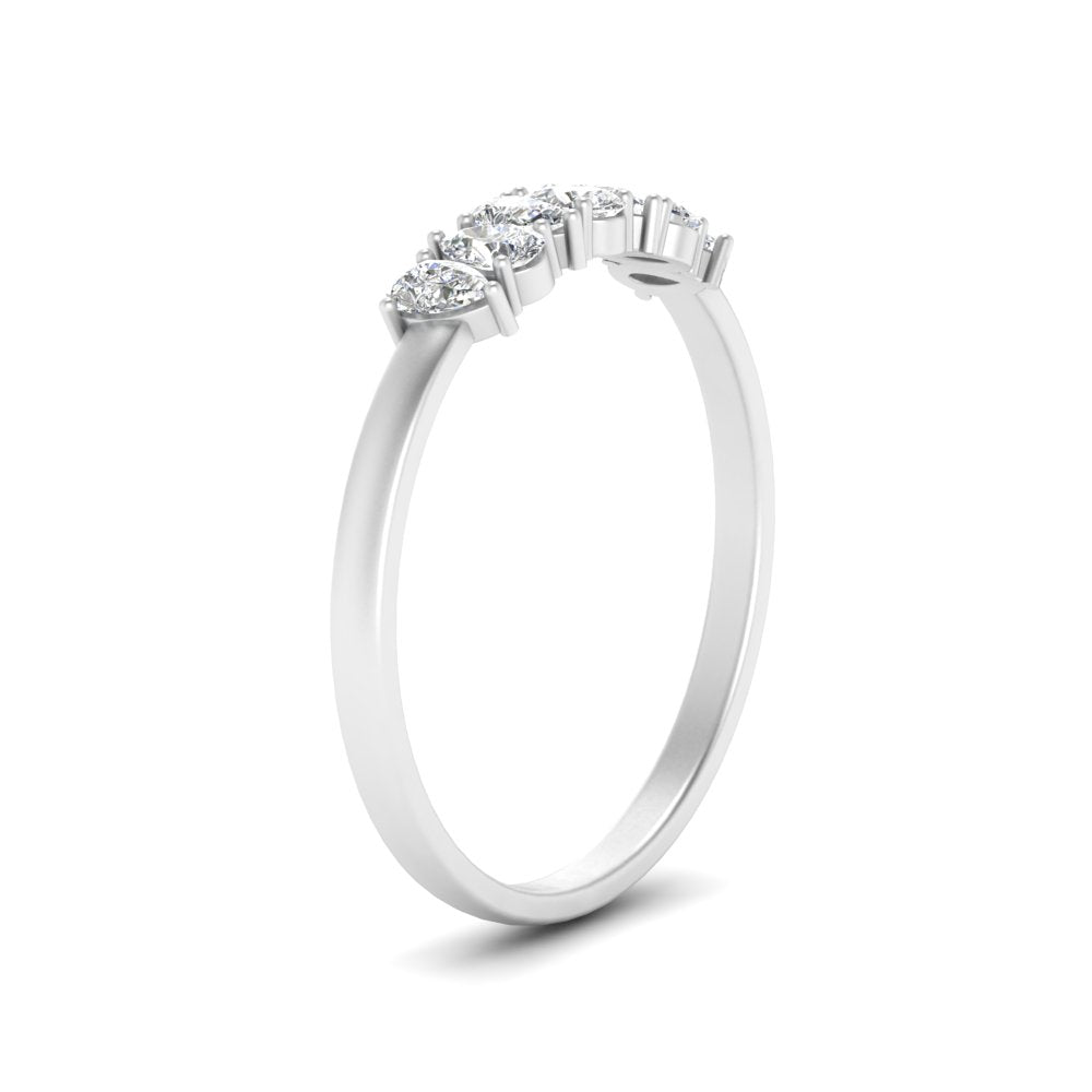 0.35 Ct 7-Stone Diamond Teardrop Wedding Band in 14K-18K Gold & Platin