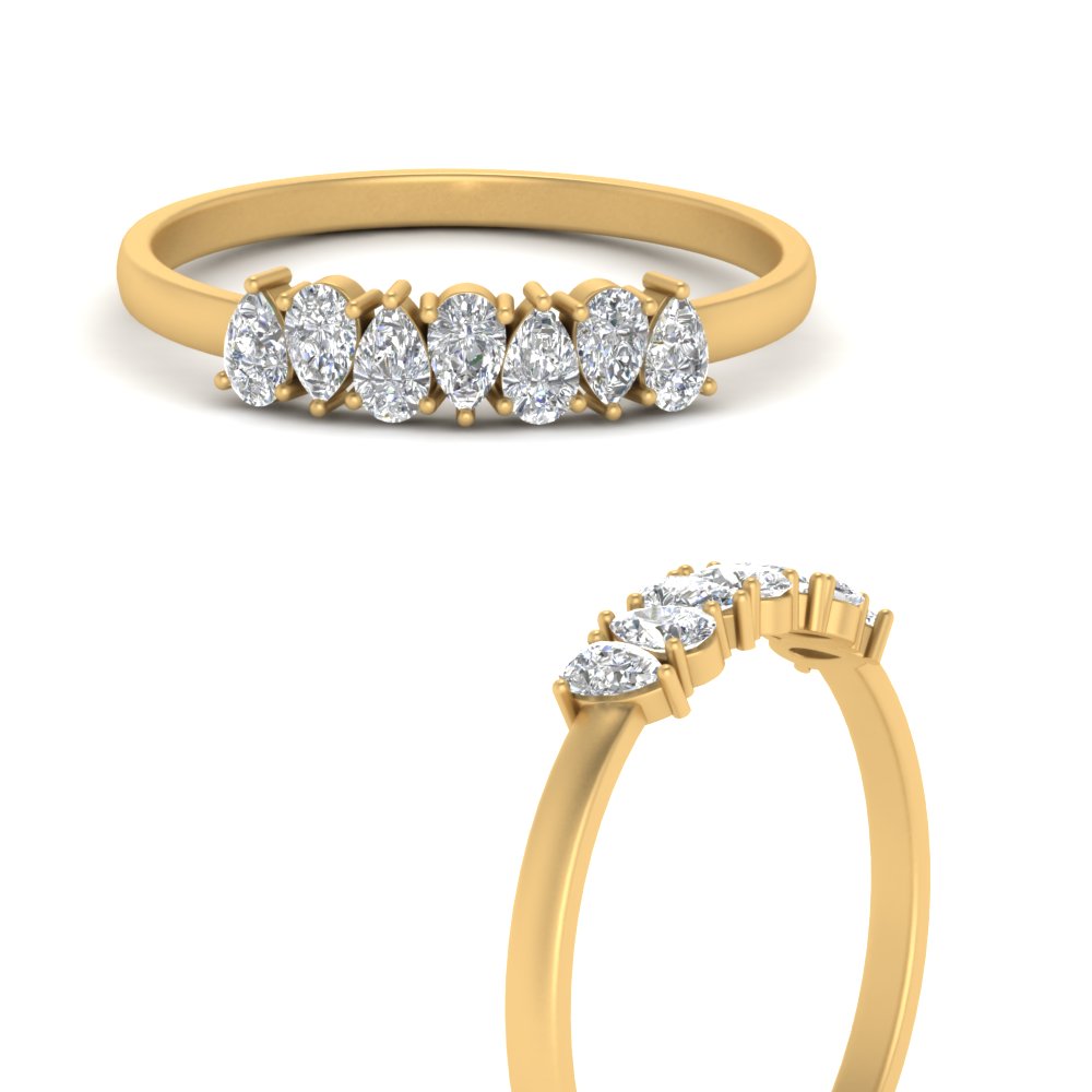 0.35 Ct 7-Stone Diamond Teardrop Wedding Band in 14K-18K Gold & Platin