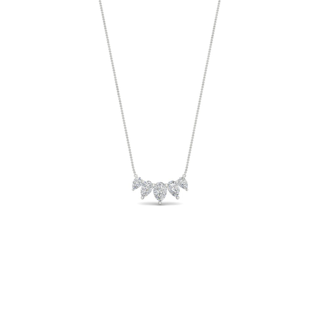 0.75 Ct 5-Stone Pear Shaped Diamond Pendant Necklace