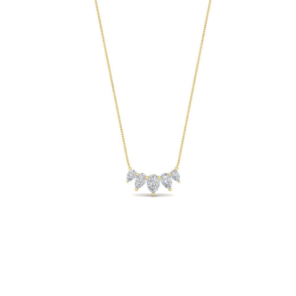 0.75 Ct 5-Stone Pear Shaped Diamond Pendant Necklace