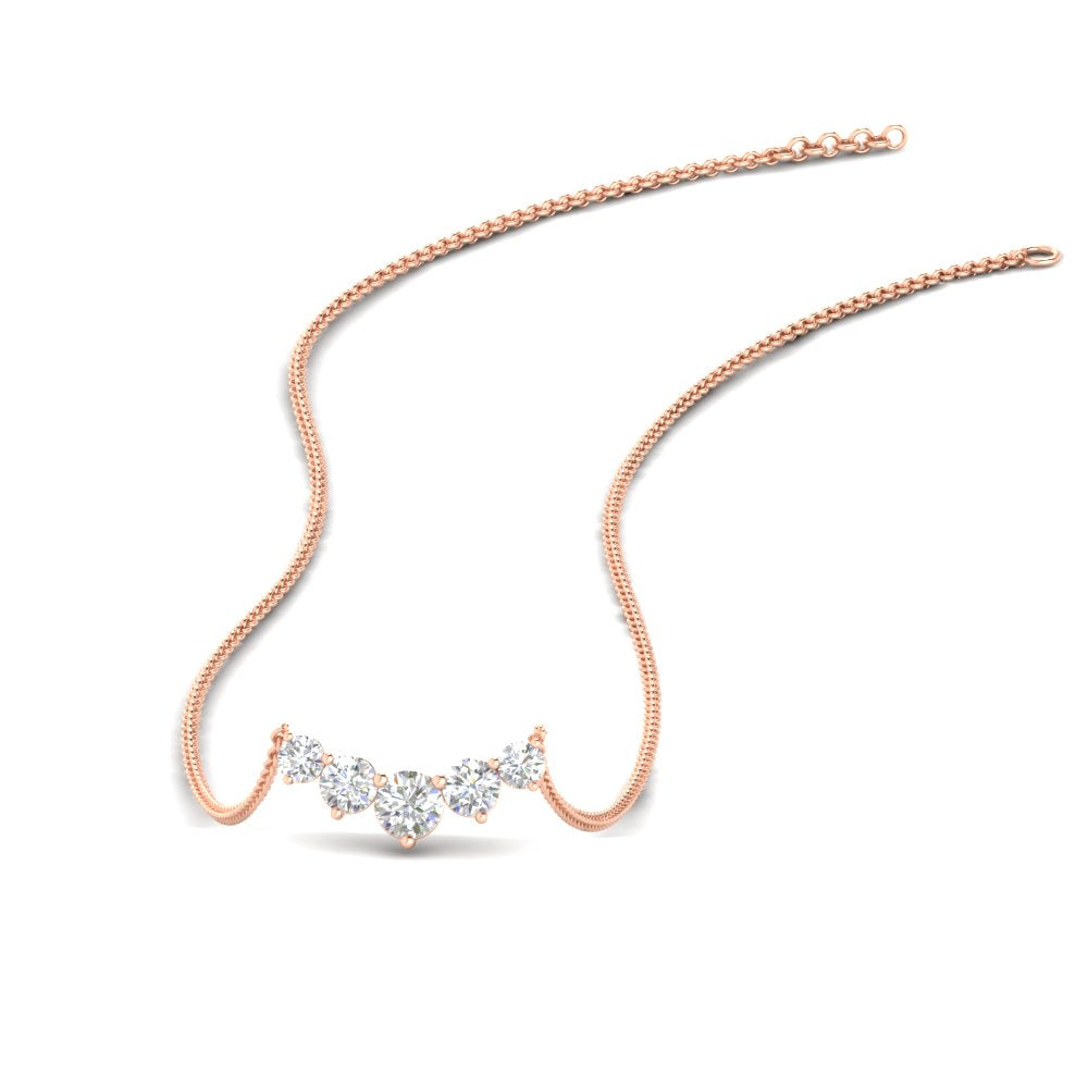 0.75 Ct VS2 Color G Round Diamond Graduated Pendant