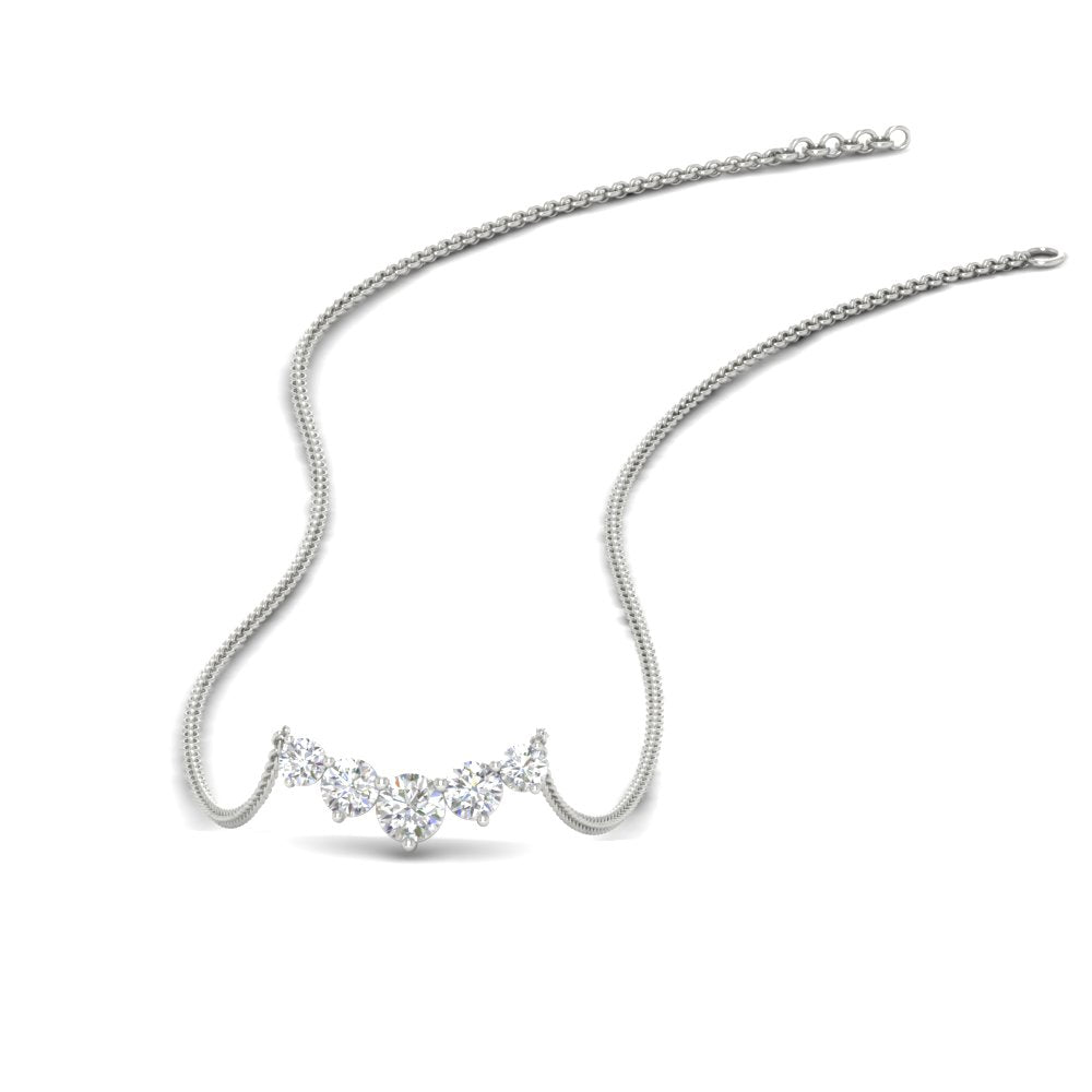 0.75 Ct VS2 Color G Round Diamond Graduated Pendant