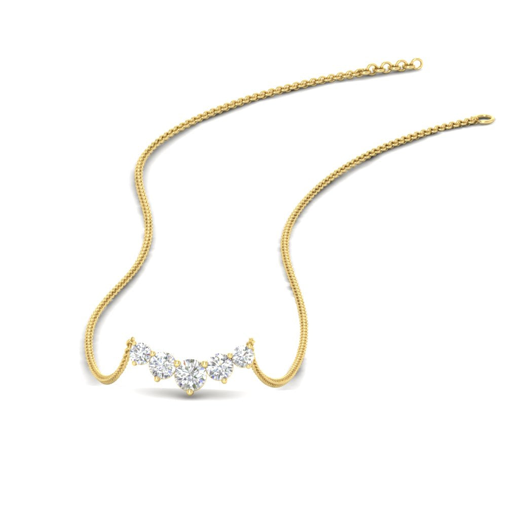 0.75 Ct VS2 Color G Round Diamond Graduated Pendant