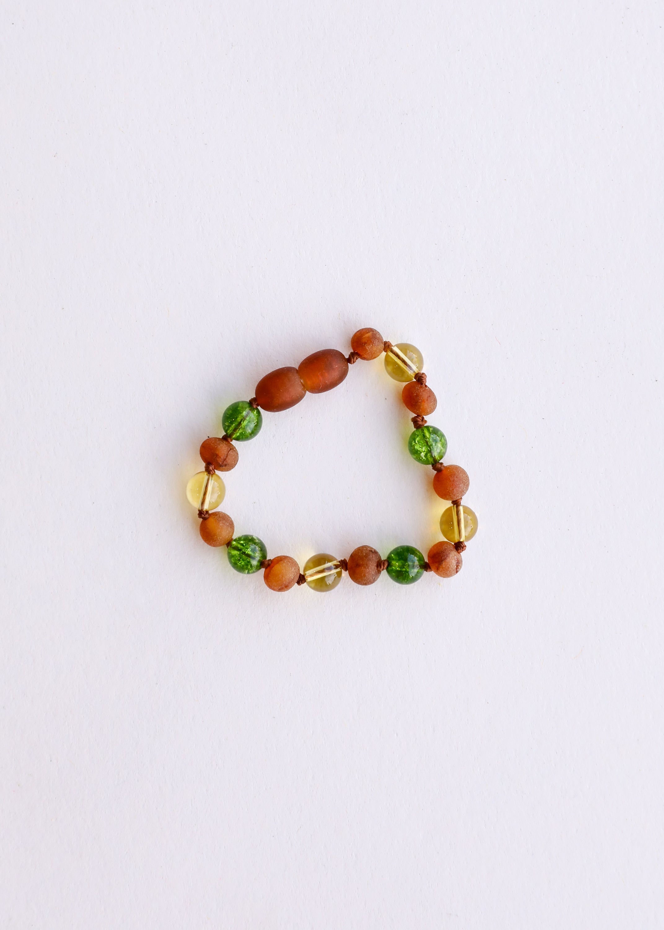 Raw Cognac Baltic Amber + Citrine + Peridot || Bracelet