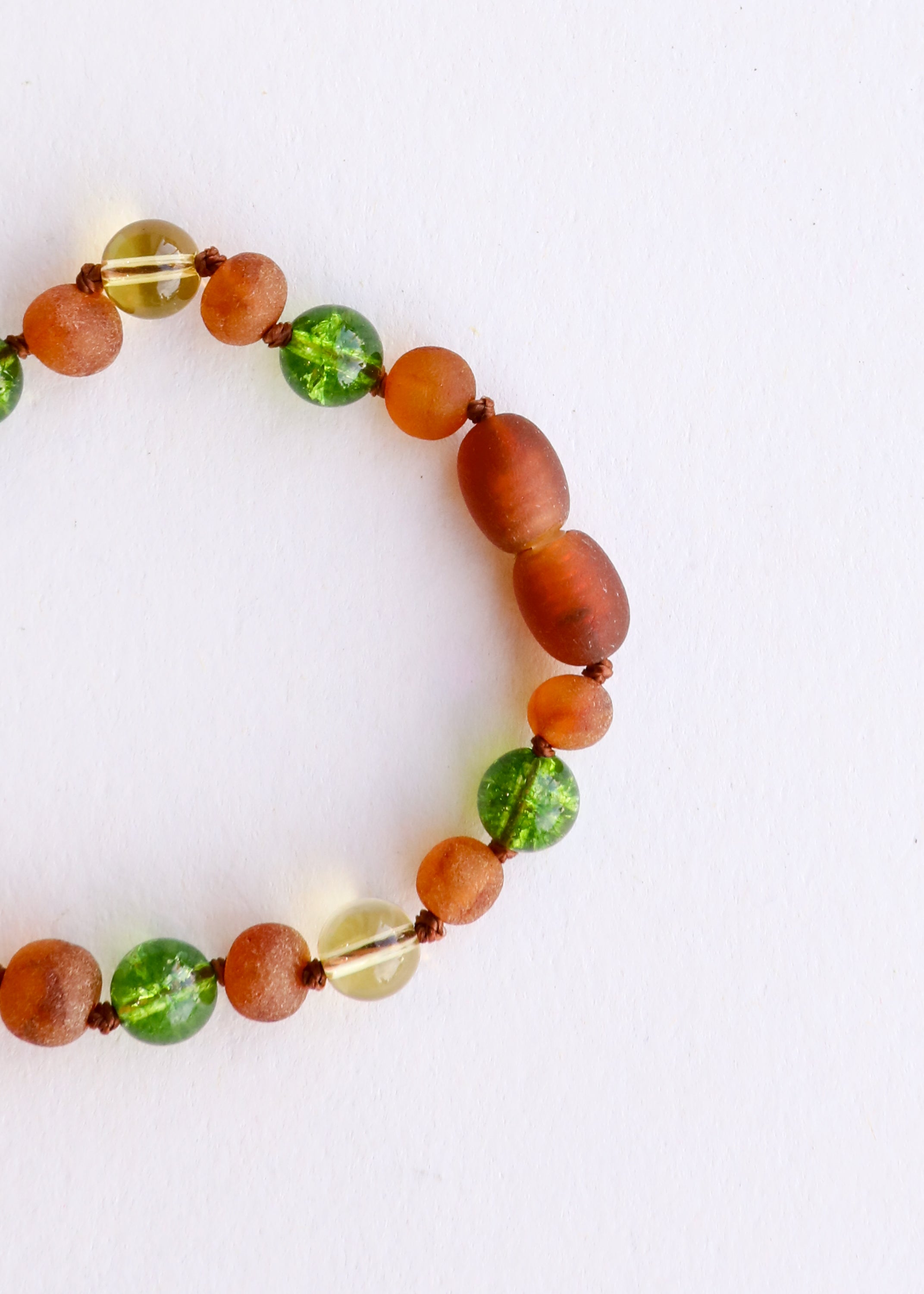 Raw Cognac Baltic Amber + Citrine + Peridot || Bracelet