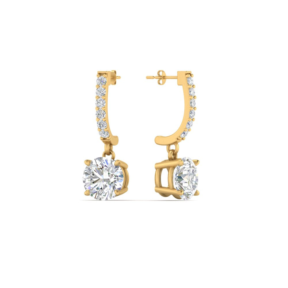 1 Carat Solitaire Halo Diamond Drop Earrings