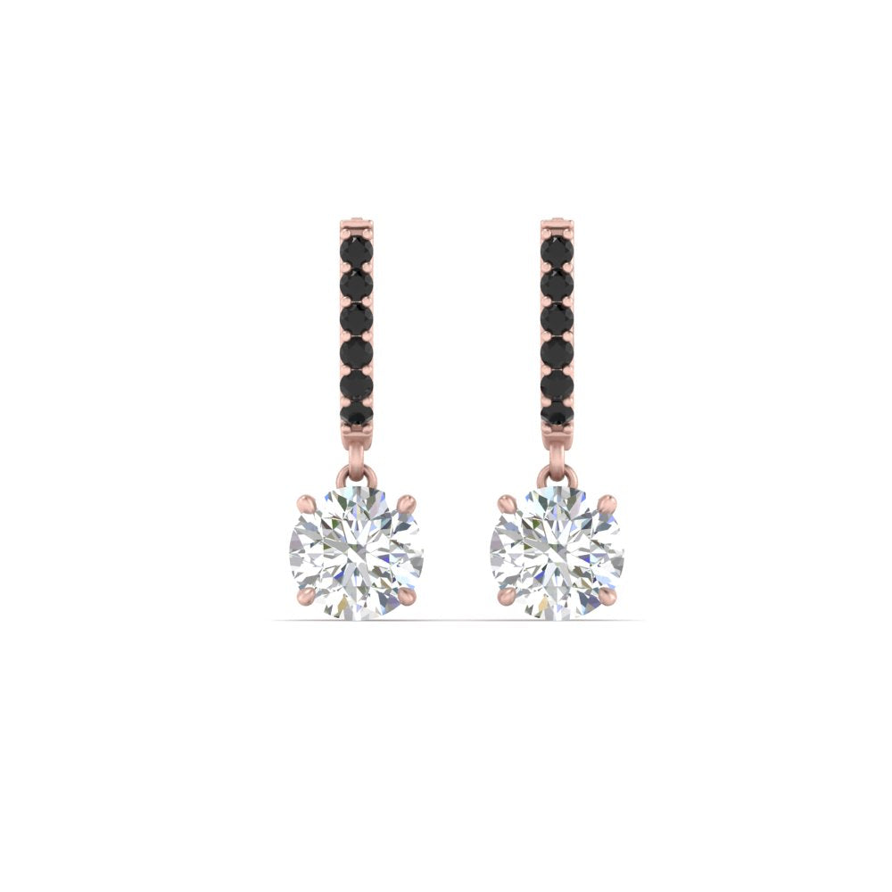 1 Carat Solitaire Halo Diamond Drop Earrings