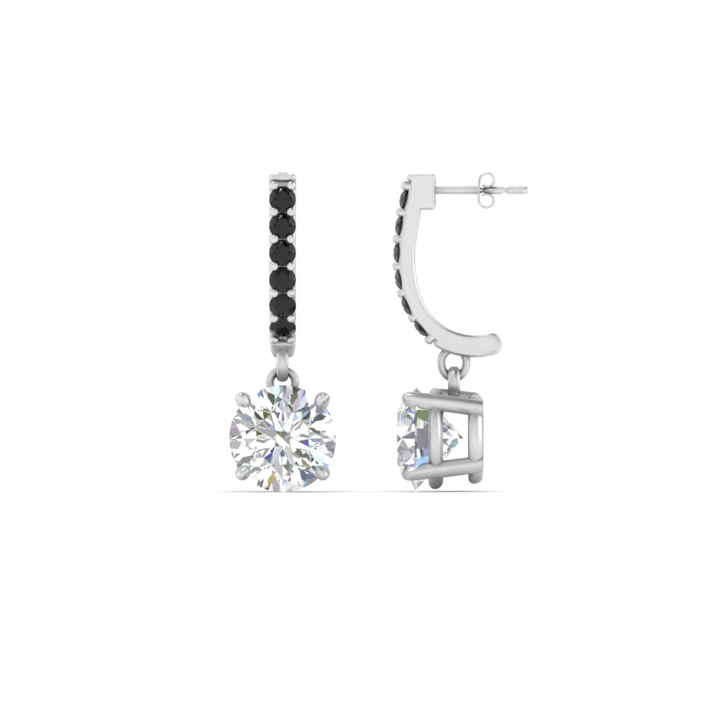 1 Carat Solitaire Halo Diamond Drop Earrings