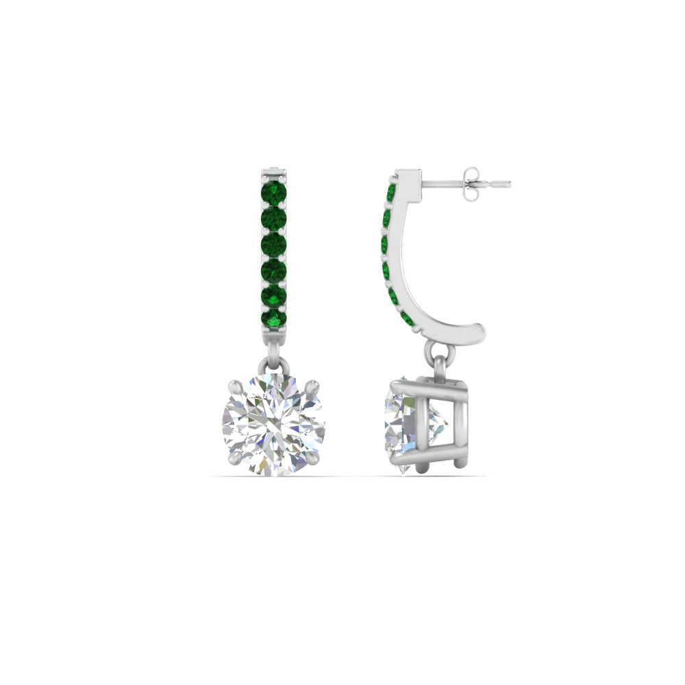 1 Carat Solitaire Halo Diamond Drop Earrings