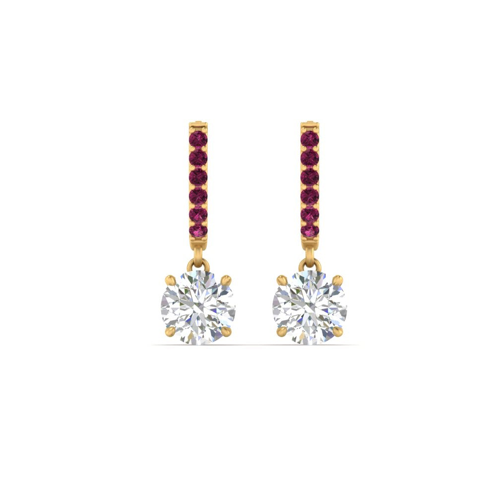 1 Carat Solitaire Halo Diamond Drop Earrings
