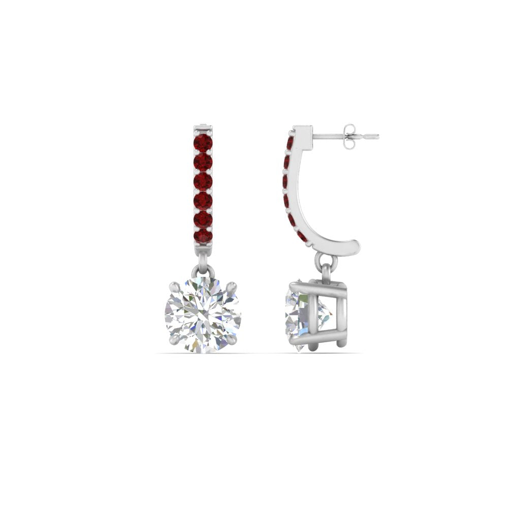 1 Carat Solitaire Halo Diamond Drop Earrings
