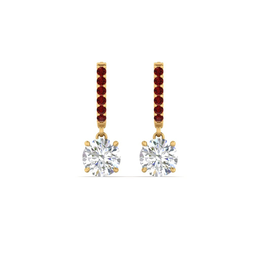 1 Carat Solitaire Halo Diamond Drop Earrings