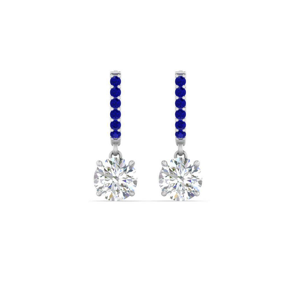 1 Carat Solitaire Halo Diamond Drop Earrings