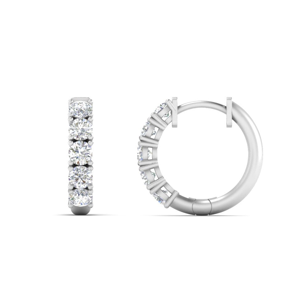 Sparkle 5 Stone Hoop Earrings