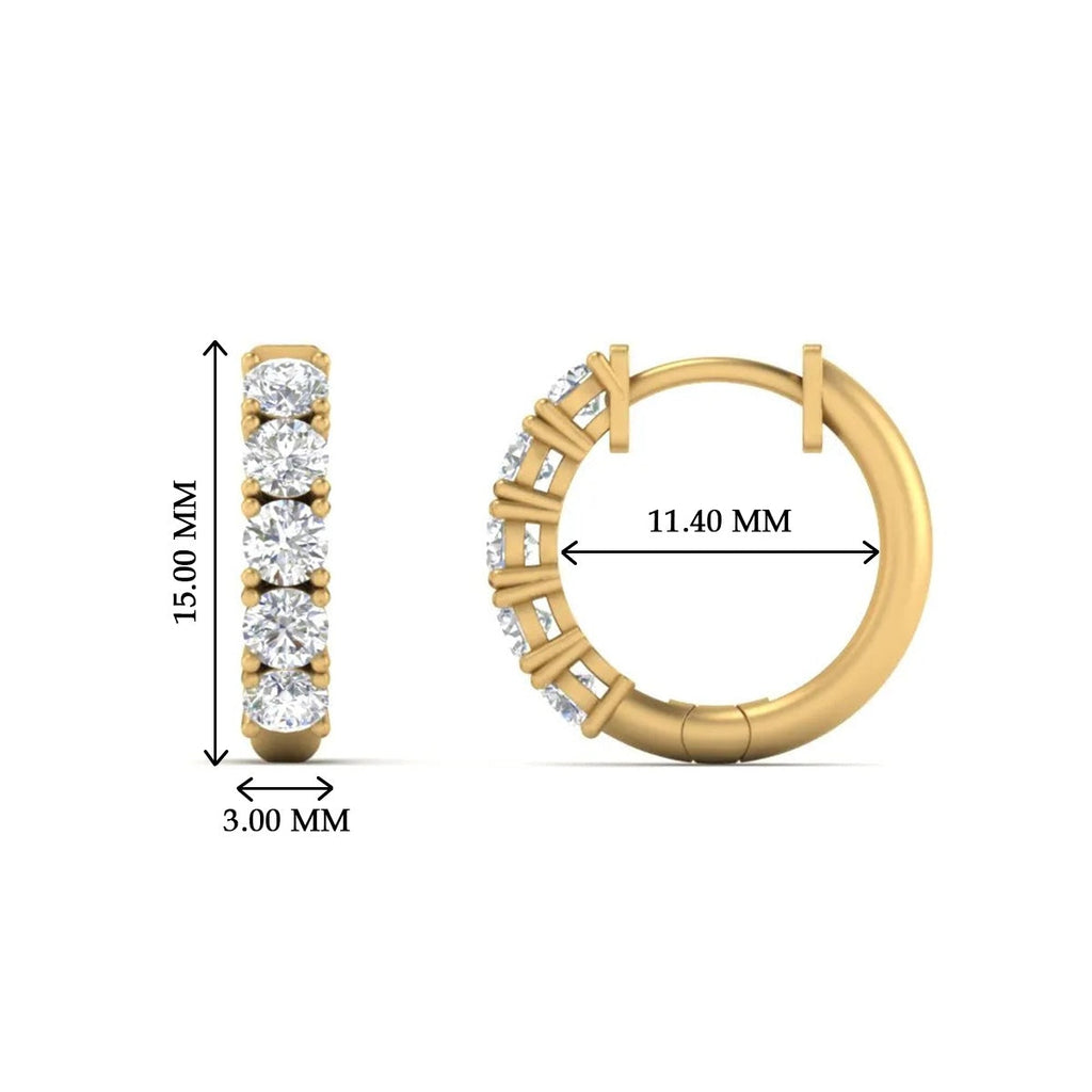 Sparkle 5 Stone Hoop Earrings