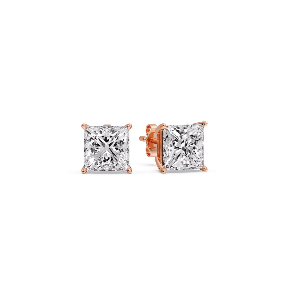 Princess Cut Diamond Stud Earring