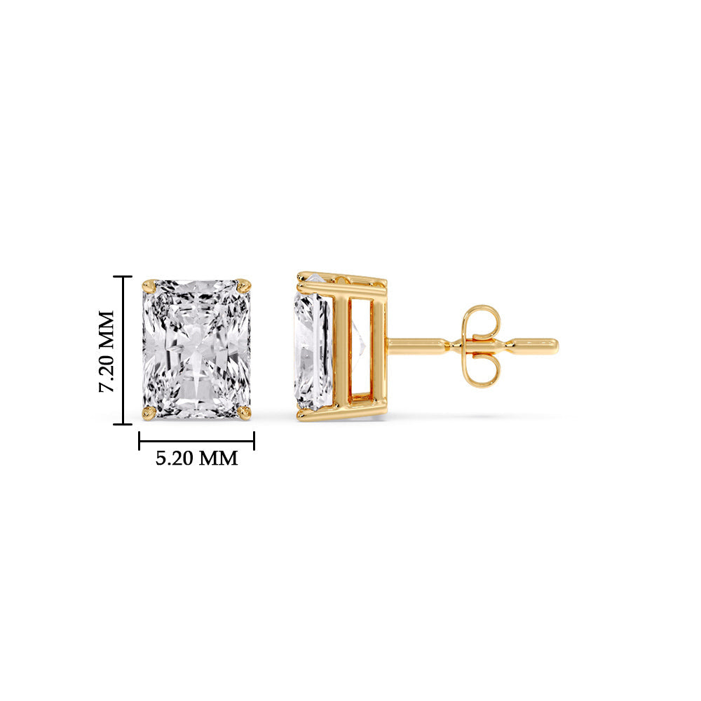 Radiant Diamond Basket Stud Earring