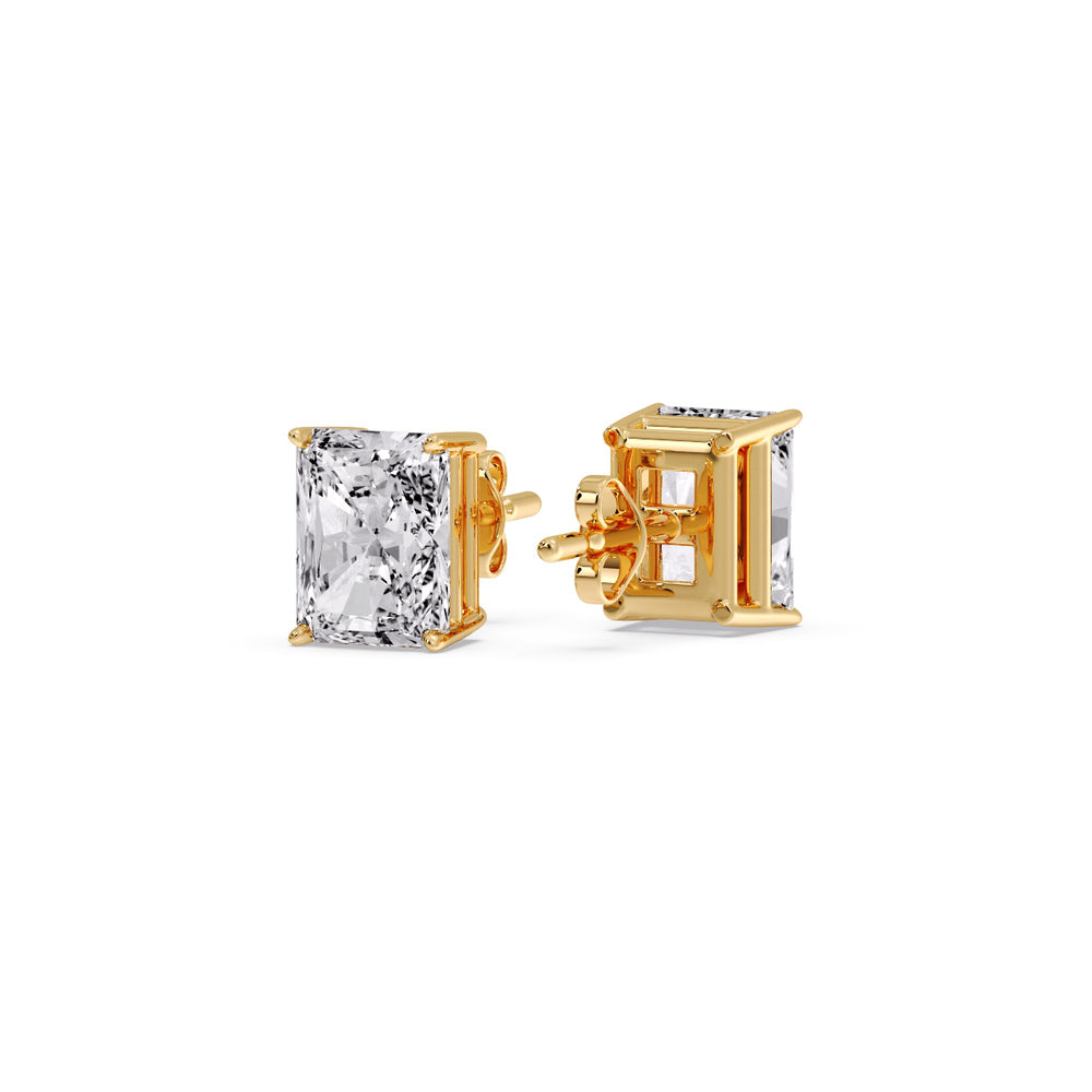 Radiant Diamond Basket Stud Earring