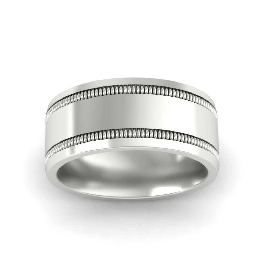 5 mm Mens Band Double Milgrain