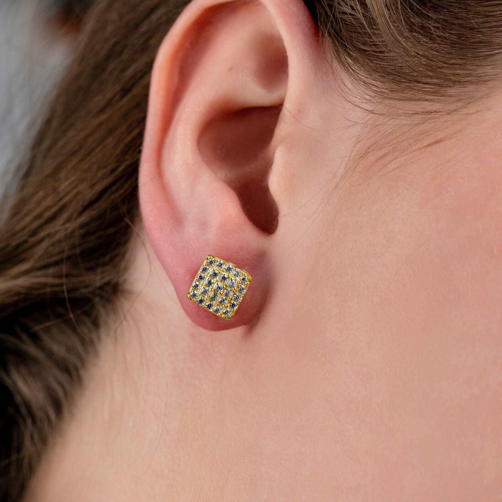 Square Shaped Stud Earrings