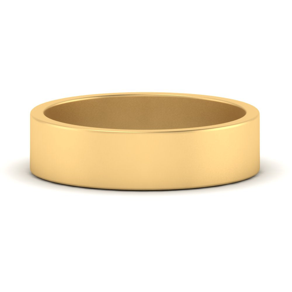 5 mm Flat Gold Wedding Band