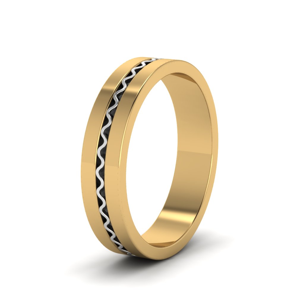 Mens Wave Comfort Fit Wedding Ring