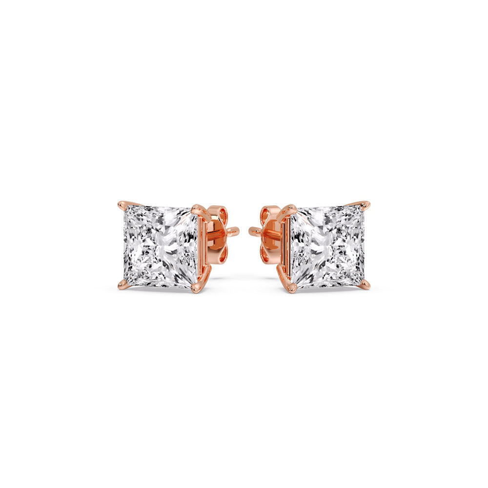 Princess Cut Diamond Stud Earring