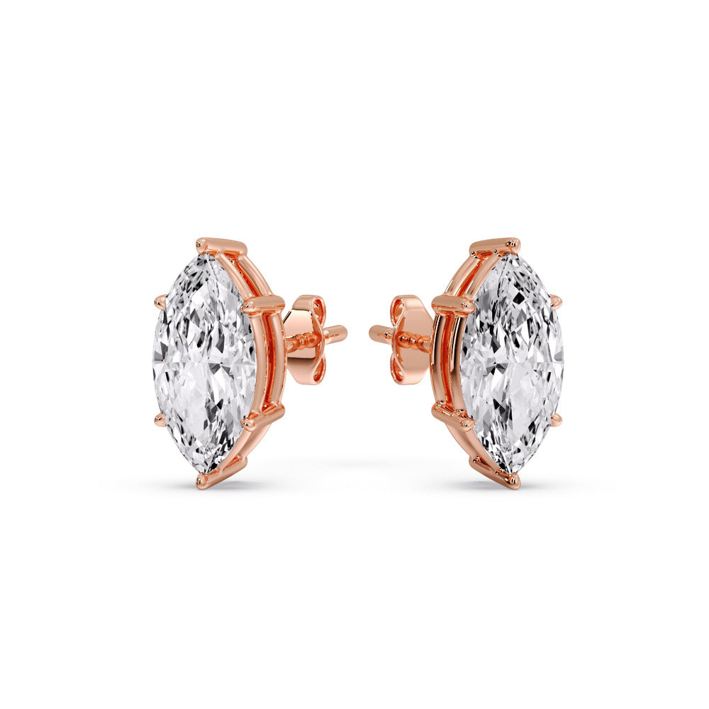 Marquise Diamond 6 Prong Stud Earrings