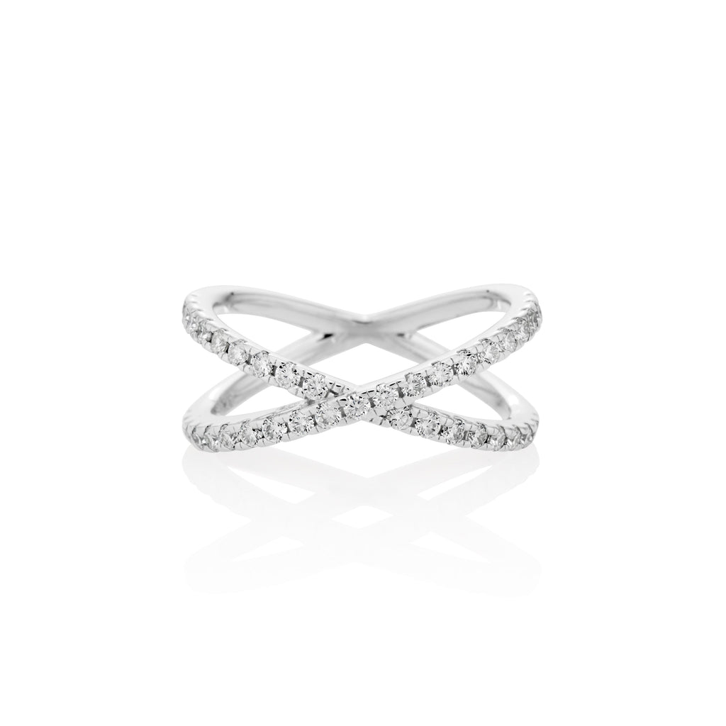 1.5mm Moissanite Infinity Ring in 925 Sterling Silver