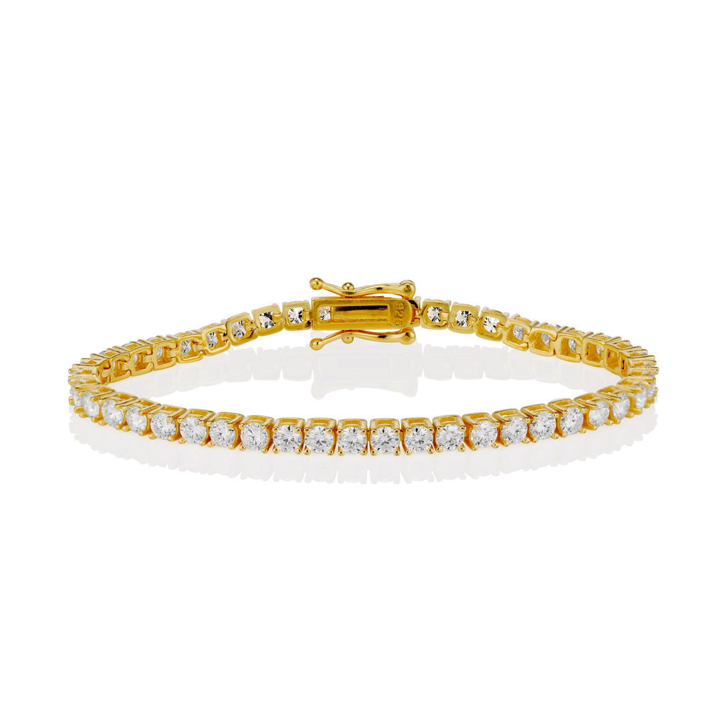3mm Moissanite Tennis Bracelet in Yellow Gold Vermeil