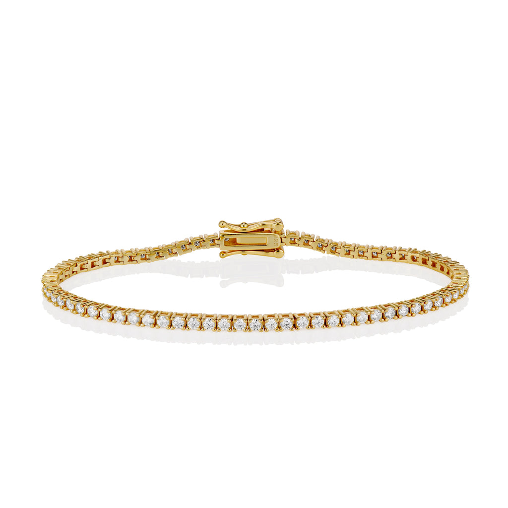 2mm Moissanite Tennis Bracelet in Yellow Gold