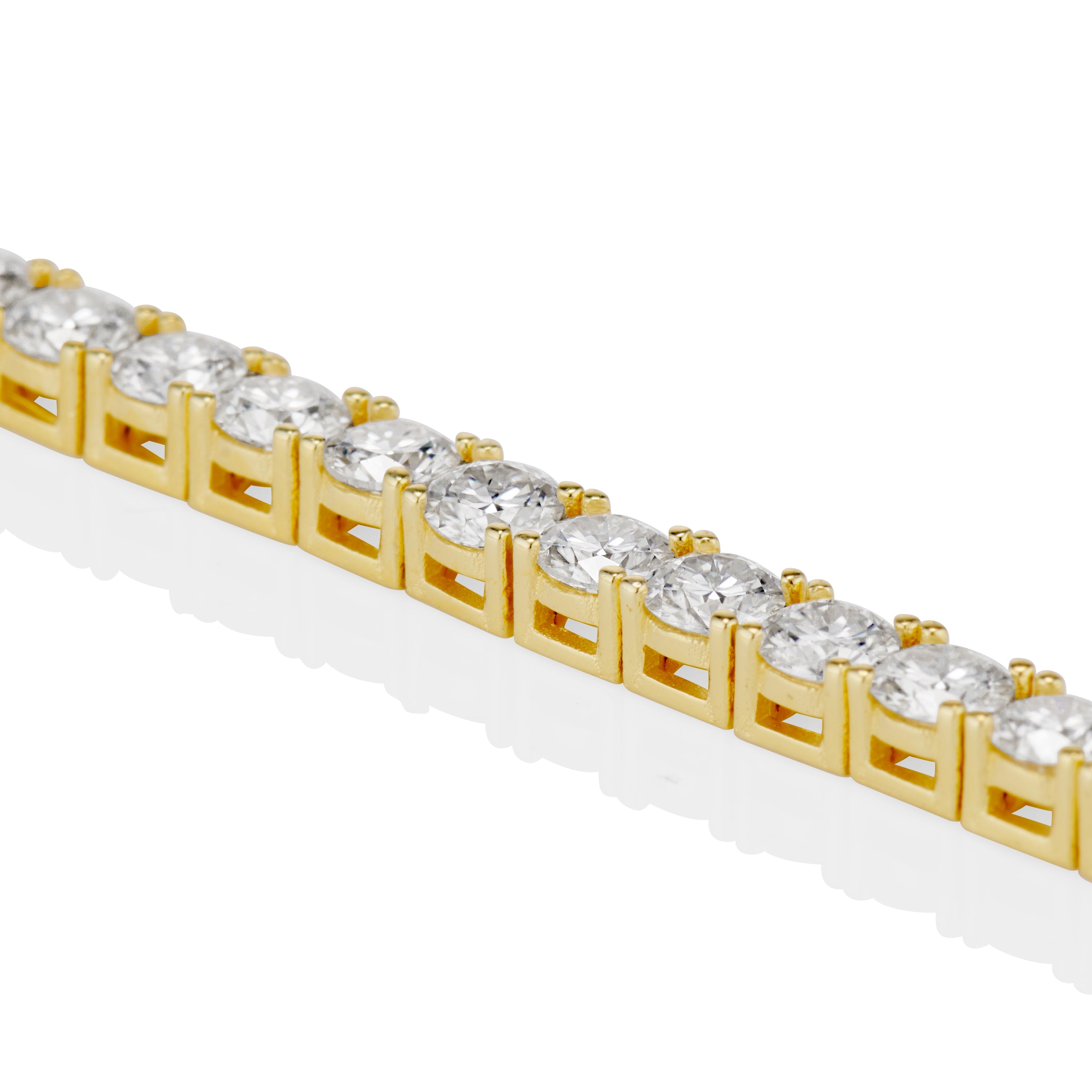 4mm Moissanite Tennis Bracelet in Yellow Gold Vermeil