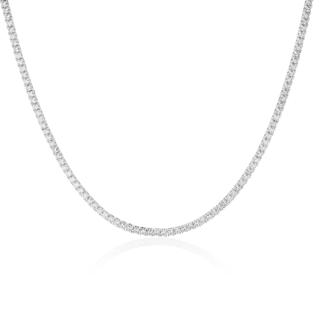 3MM Moissanite Tennis Necklace in Solid 925 Silver