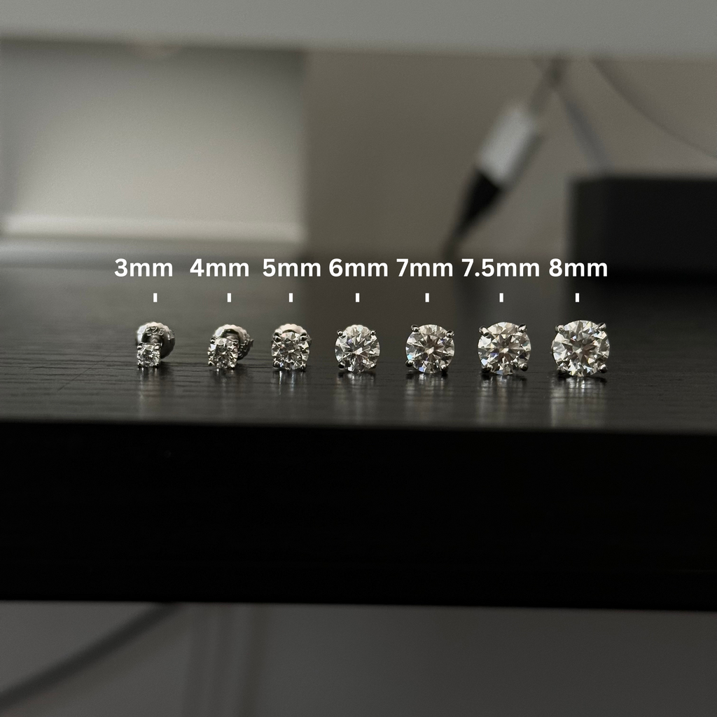 Moissanite Round Cut Stud Earrings