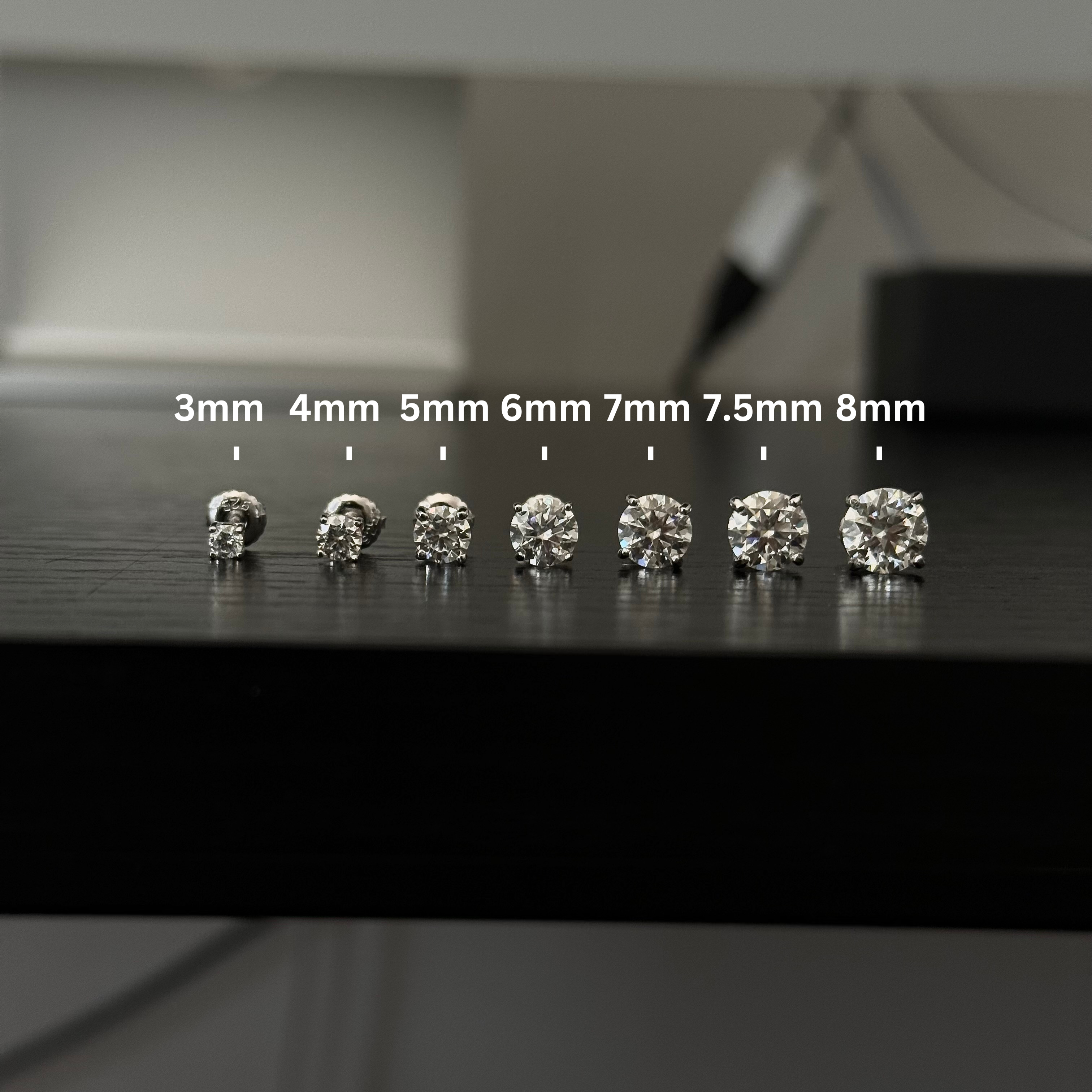 Moissanite Round Cut Stud Earrings