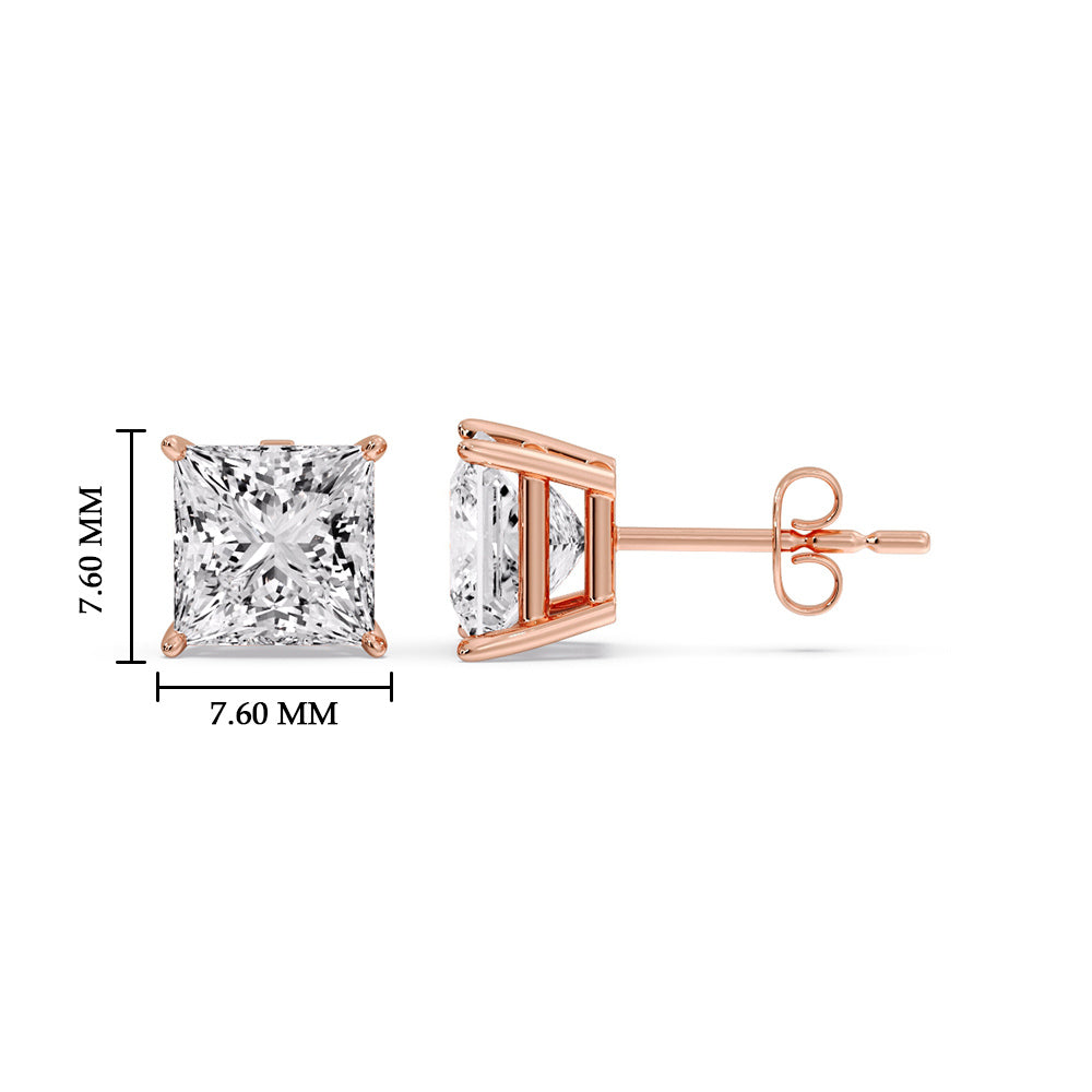 Princess Cut Diamond Stud Earring