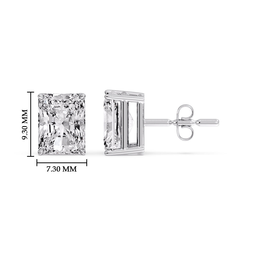 Radiant Diamond Basket Stud Earring